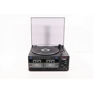 Soundesign 6822 Dual Turntable Cassette Player Recorder AM FM Radio RARE 80s NEW